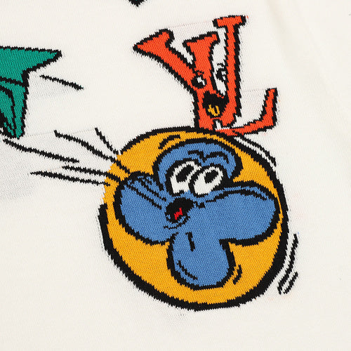 Louis Vuitton Airplane Jacquard Knit Short-Sleeve Top