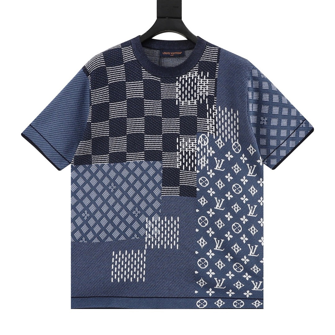 Louis Vuitton's new Damier patchwork knit short-sleeved shirt