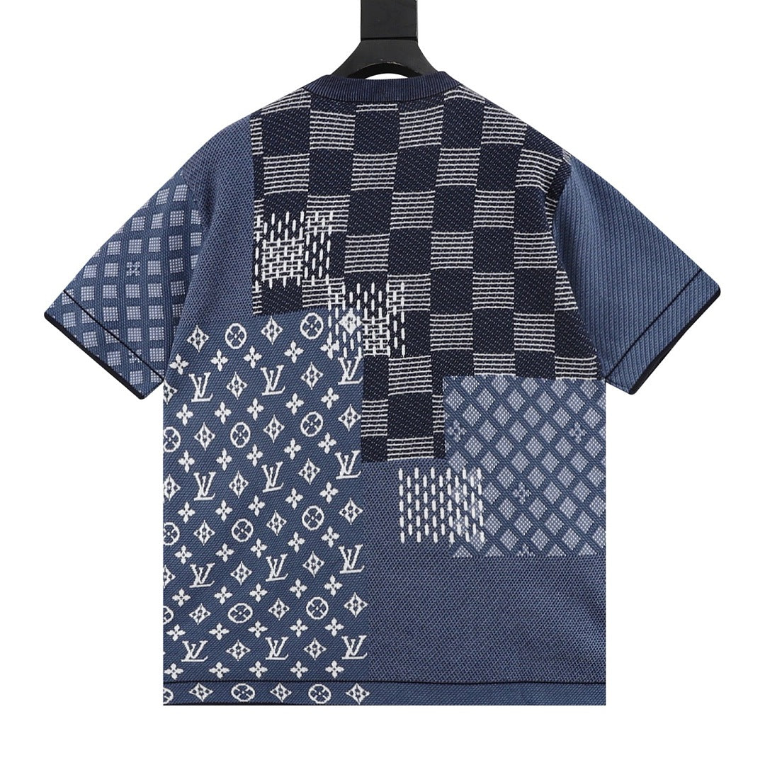 Louis Vuitton's new Damier patchwork knit short-sleeved shirt