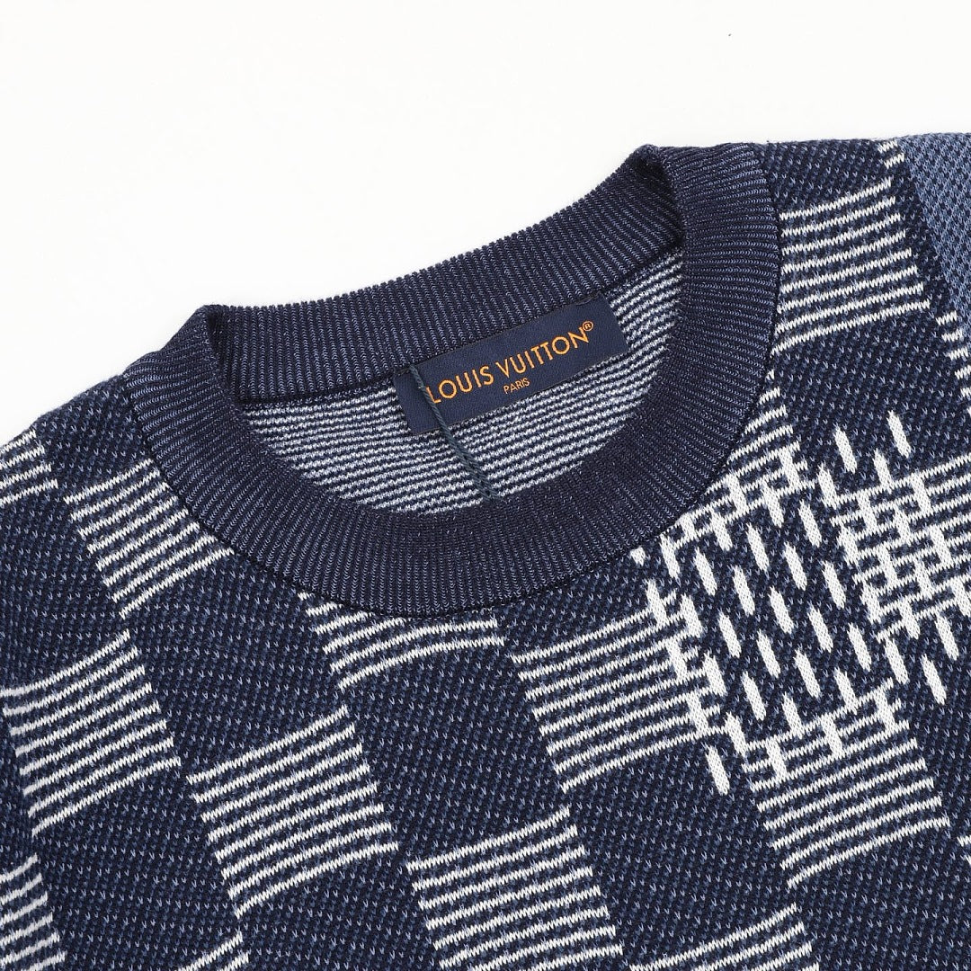 Louis Vuitton's new Damier patchwork knit short-sleeved shirt