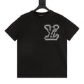Louis Vuitton Short-Sleeved Knit T-Shirt with Large Front and Back Jacquard Logos