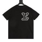 Louis Vuitton Short-Sleeved Knit T-Shirt with Large Front and Back Jacquard Logos