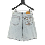 Louis Vuitton Denim Shorts with Embroidered Back Pocket Logo