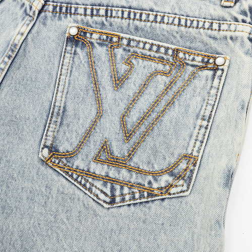 Louis Vuitton Denim Shorts with Embroidered Back Pocket Logo
