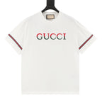 Gucci 3D Embroidered Web Short-Sleeve Top