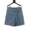 Louis Vuitton Monogram-Print Denim Shorts