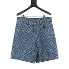 Louis Vuitton Monogram-Print Denim Shorts