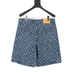 Louis Vuitton Monogram-Print Denim Shorts