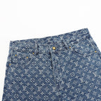 Louis Vuitton Monogram-Print Denim Shorts