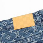 Louis Vuitton Monogram-Print Denim Shorts
