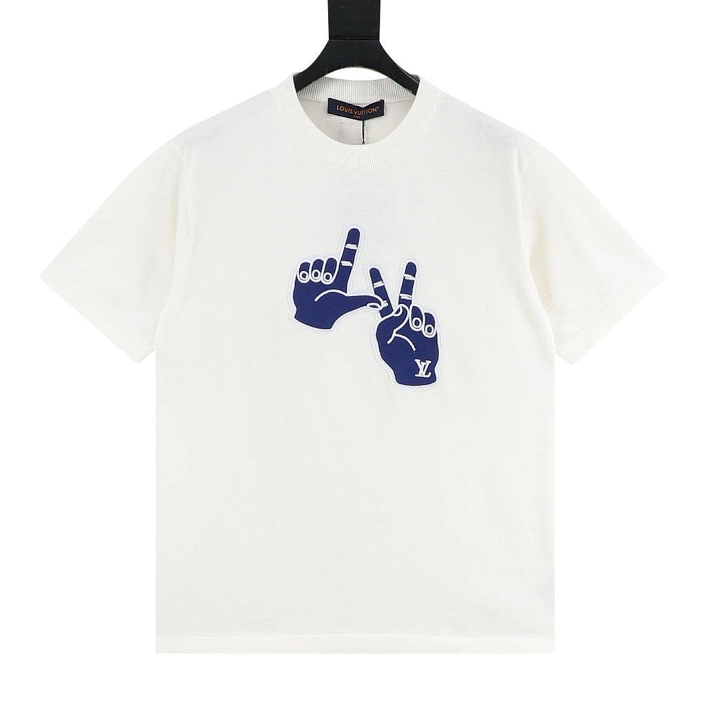 Louis Vuitton Short-Sleeved Knit Top with Gesture Motif