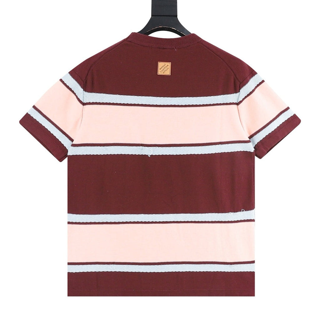 Louis Vuitton Striped Short-Sleeve Top with Embroidered Logo