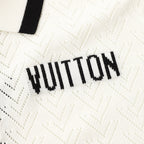 Louis Vuitton Color-Block Mesh Knit Polo Shirt with Logo Intarsia
