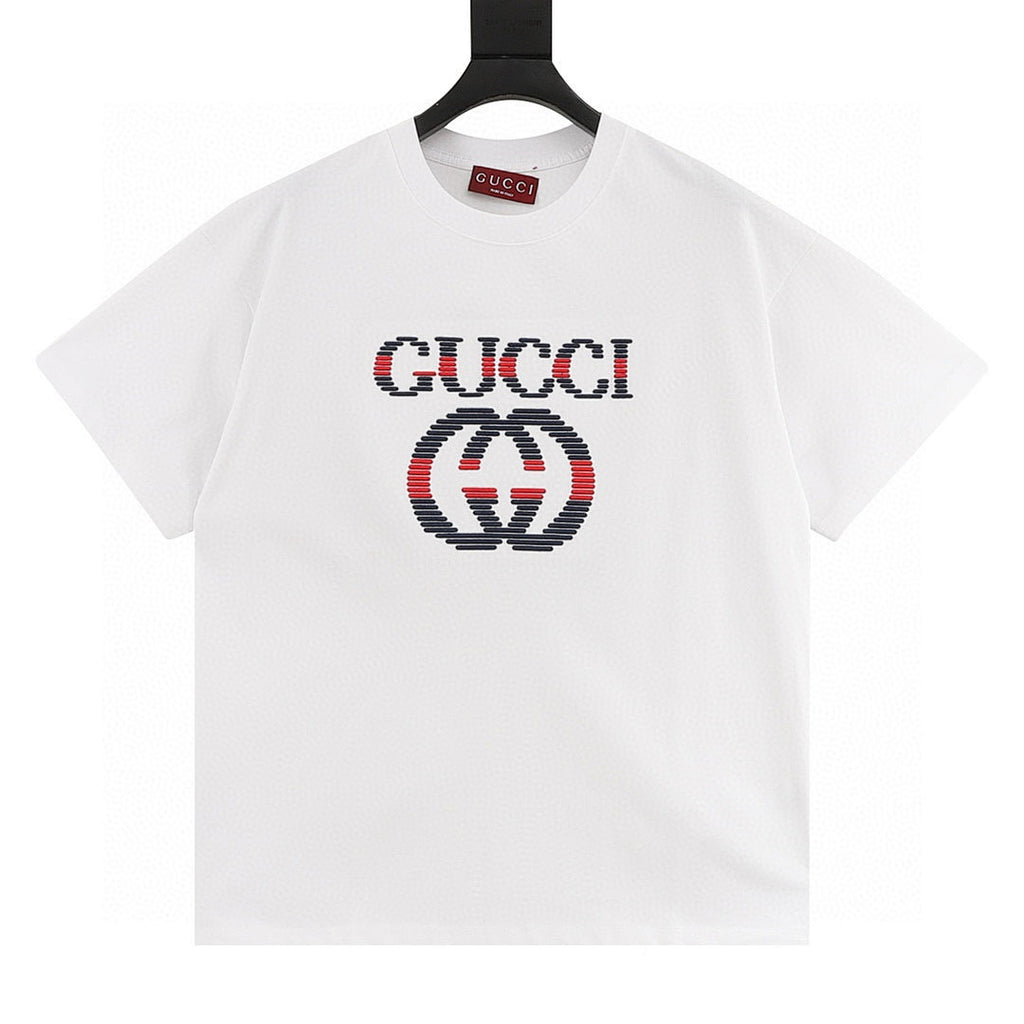 GUCCI 2026 New Arrival: Contrast-Color Heavyweight Embroidered T-Shirt