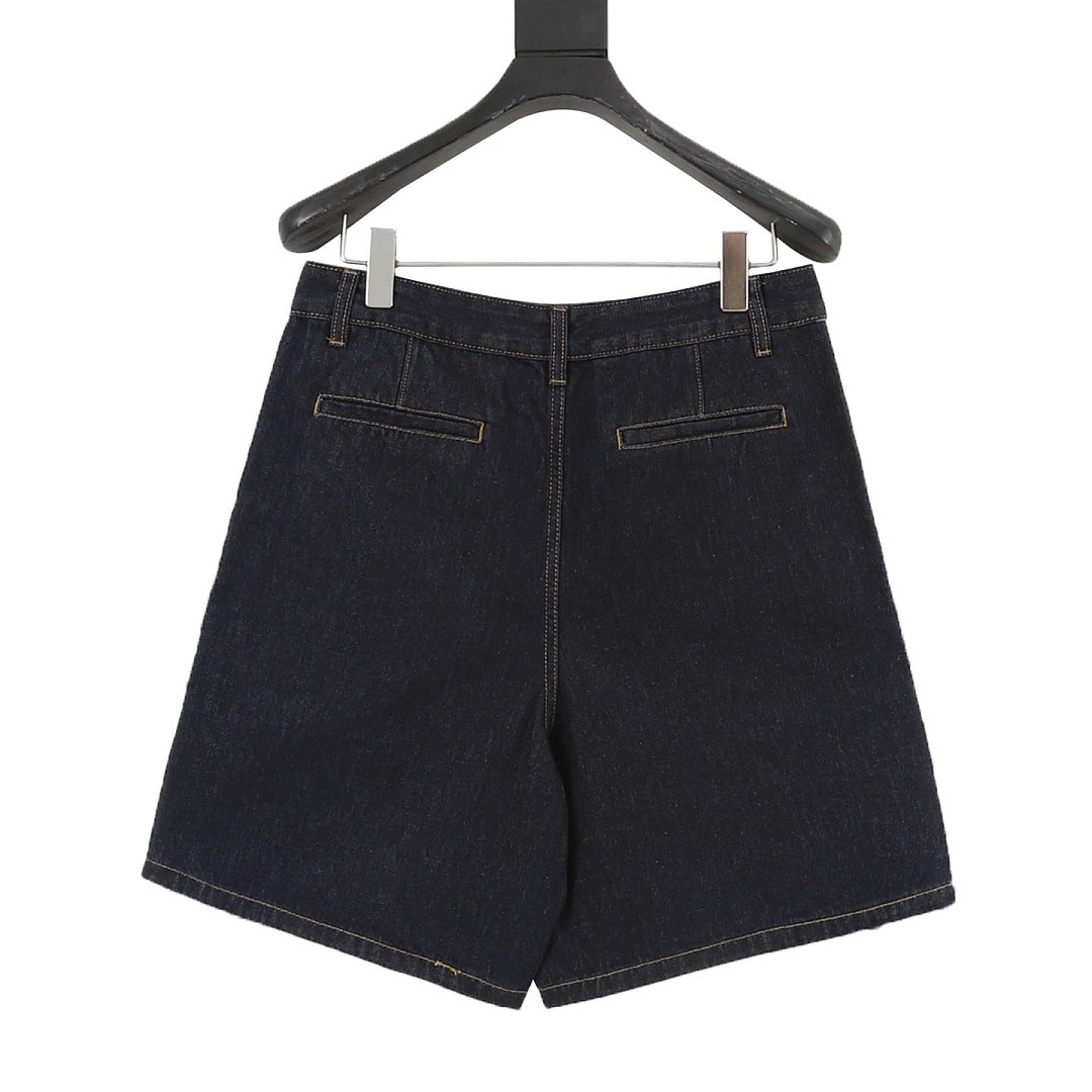 Louis Vuitton Denim Shorts with Leather Label