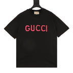 Gucci Pink Short-Sleeve Top with Embroidered Lettering