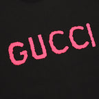 Gucci Pink Short-Sleeve Top with Embroidered Lettering