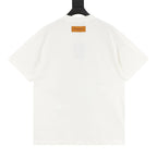Louis Vuitton Short-Sleeve T-Shirt with Ink-Wash Blue Floral Print and 3D Logo