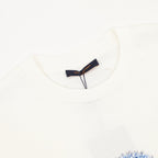 Louis Vuitton Short-Sleeve T-Shirt with Ink-Wash Blue Floral Print and 3D Logo