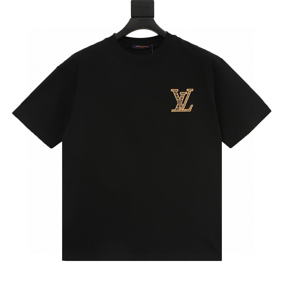 Louis Vuitton Tricolor Monogram Embroidered Short-Sleeve Shirt