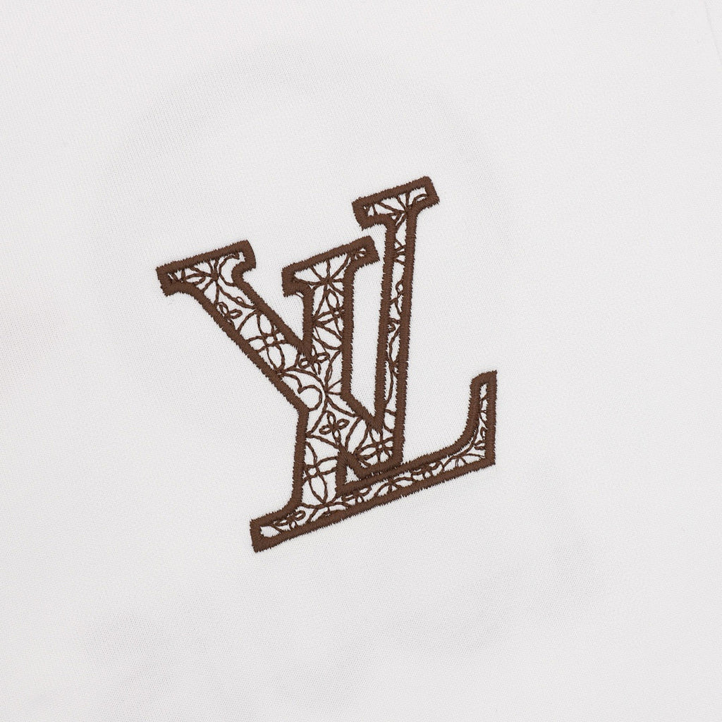 Louis Vuitton Tricolor Monogram Embroidered Short-Sleeve Shirt