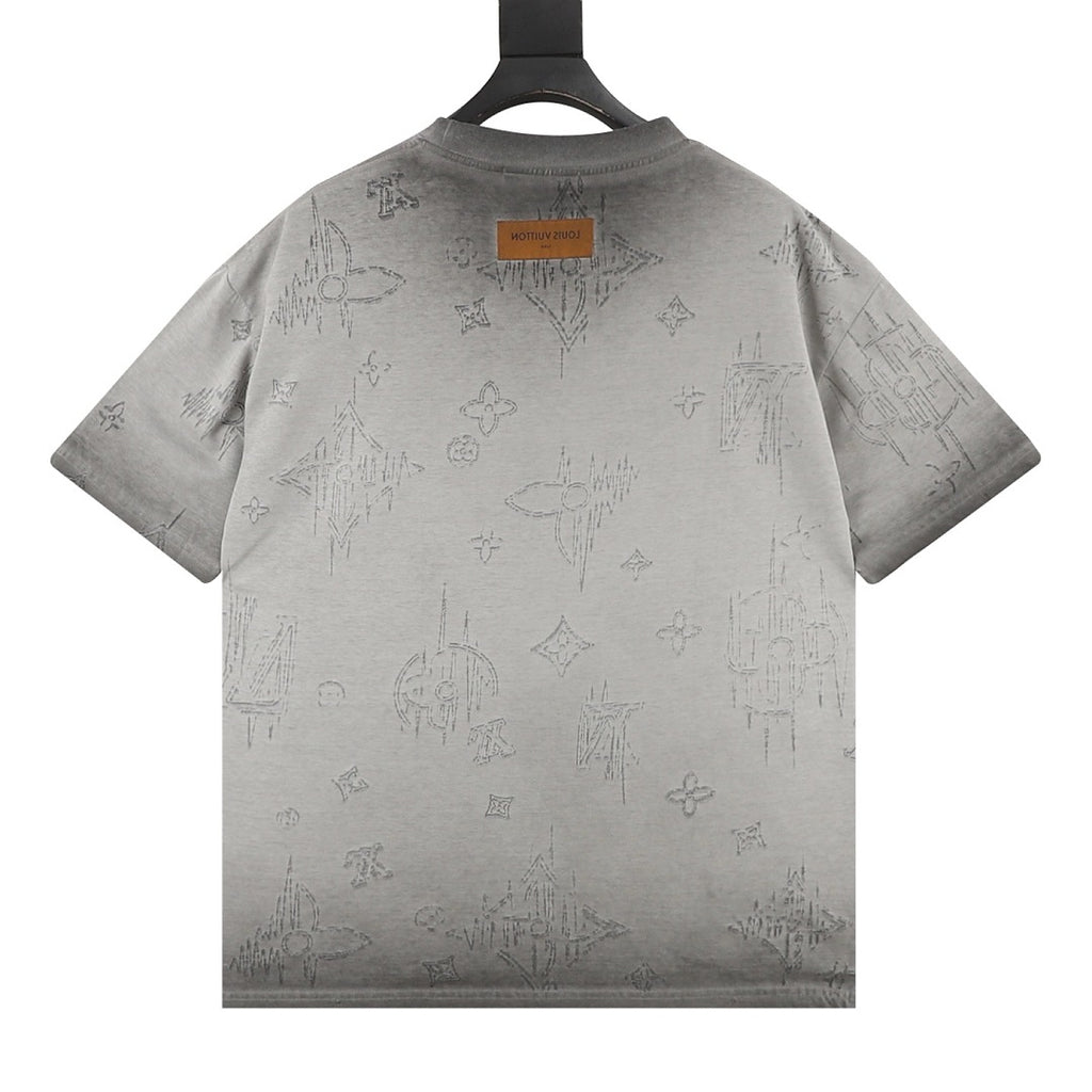 Louis Vuitton Monogram Burnished Wash Distressed Short-Sleeve