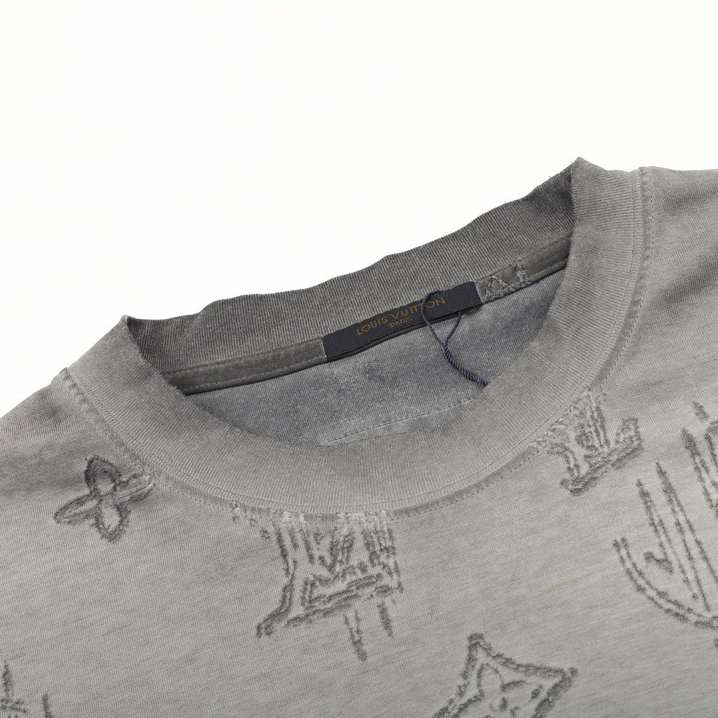 Louis Vuitton Monogram Burnished Wash Distressed Short-Sleeve