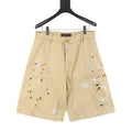 Louis Vuitton Graffiti-Embroidered Distressed Denim Shorts