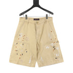 Louis Vuitton Graffiti-Embroidered Distressed Denim Shorts