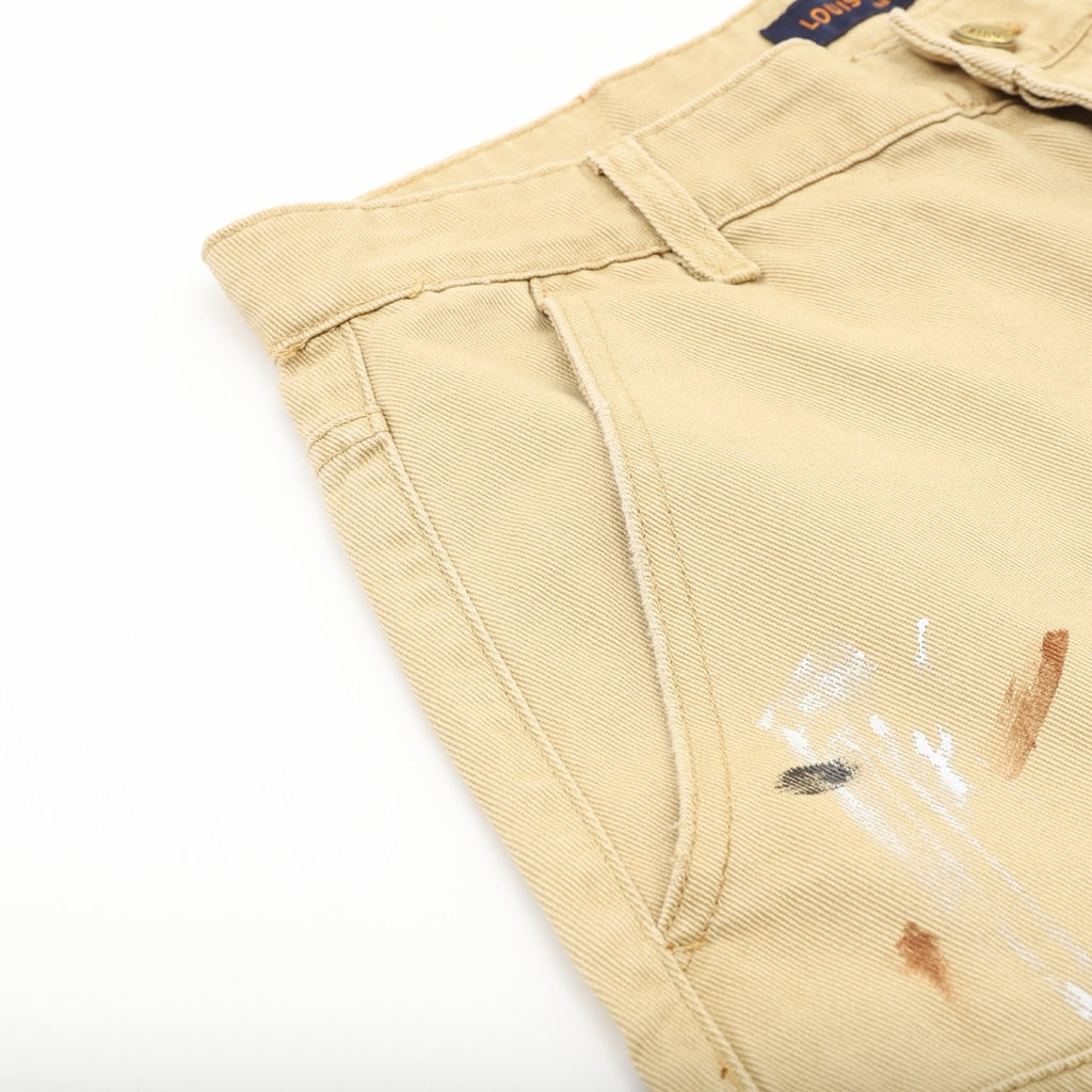 Louis Vuitton Graffiti-Embroidered Distressed Denim Shorts