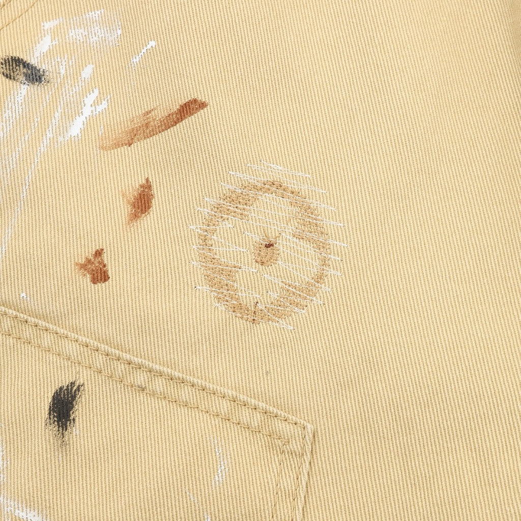 Louis Vuitton Graffiti-Embroidered Distressed Denim Shorts