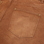 Louis Vuitton Washed Wide-Leg Denim Shorts with Rear Leather Patch
