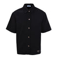 PRADA Logo Short-Sleeve Denim Shirt