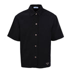 PRADA Logo Short-Sleeve Denim Shirt
