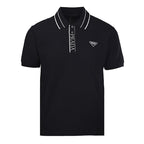 PRADA Triangle Logo Embroidered Polo Shirt