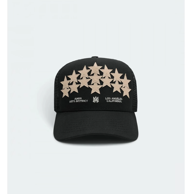 Amiri Trucker Hat – Breathable Mesh Cap | Black, Brown & Red