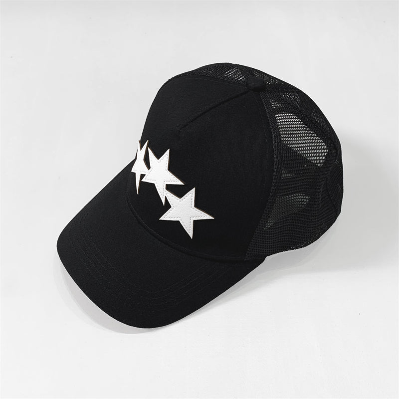 Amiri Mesh Trucker Cap – Snapback Hat | Black, White, Orange & Blue